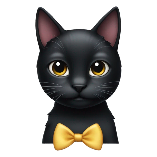 black cat with bow sticker