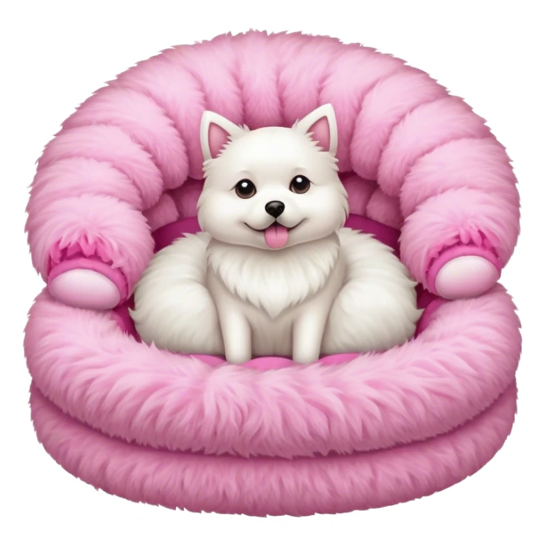 Pink Pet bed fluffy realistic  sticker