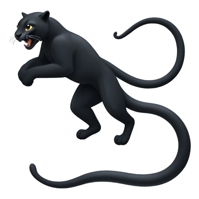 A sleek black puma play with black snake sticker