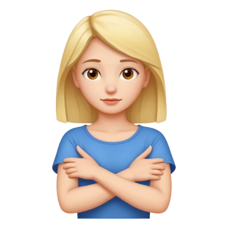 arms crossed around neck girl emoji  sticker