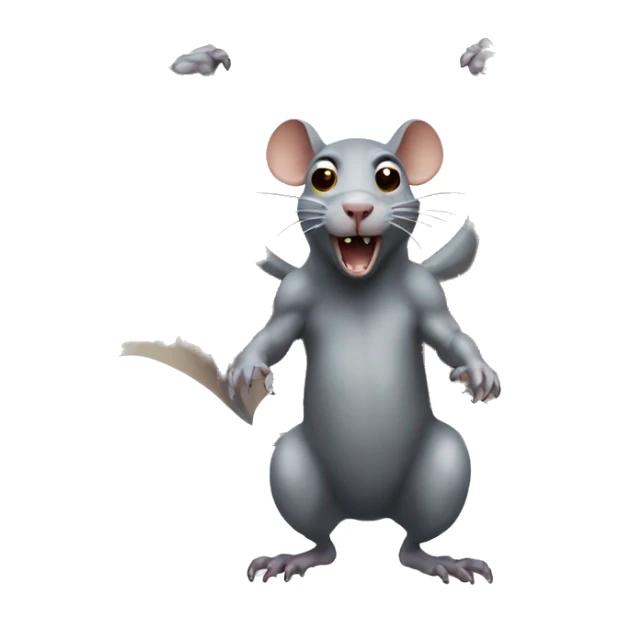 scary giant rat with wings sticker