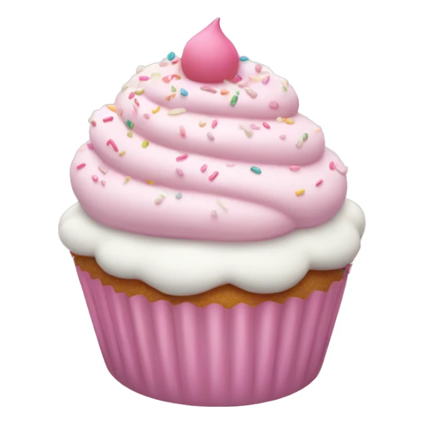 Cupcake with white frosting and pastel pink sprinkles sticker