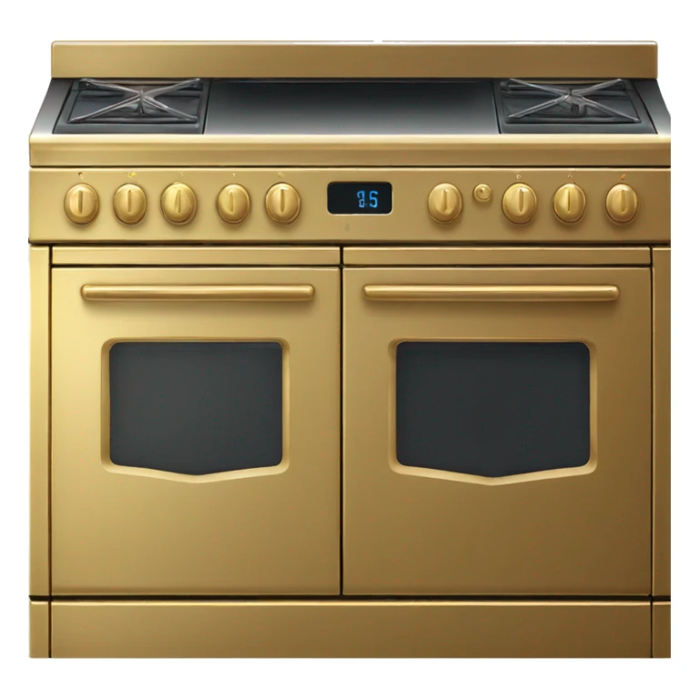 Realistic metallic gold stove top oven. sticker