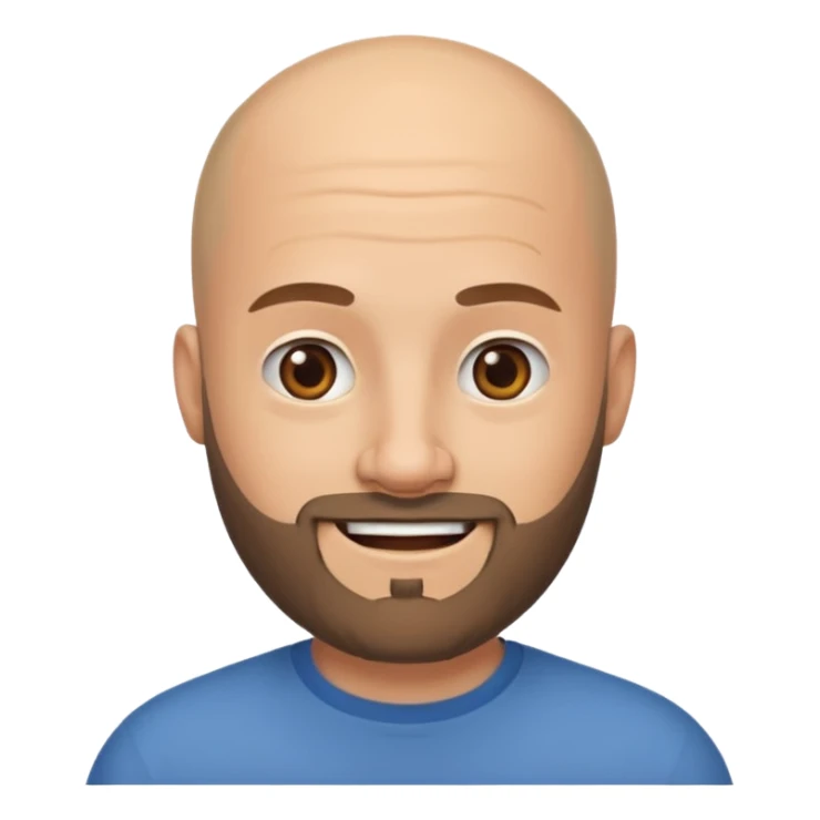 Bald beard fade dad light skinned sticker