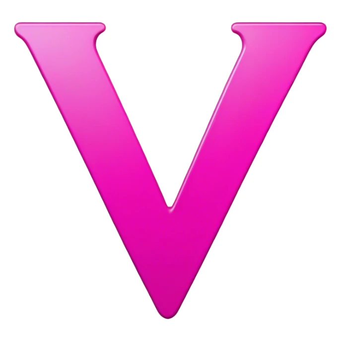 Letter “V” in magenta pink color sticker