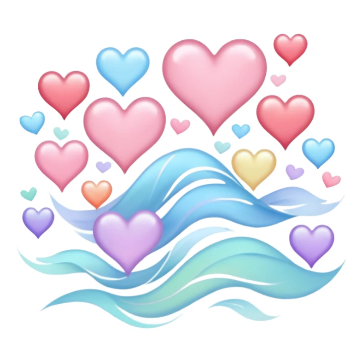 a flow of wind with hearts in it sticker