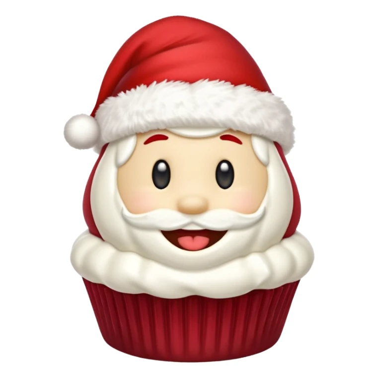 cupcake with a smile and a santa hat sticker