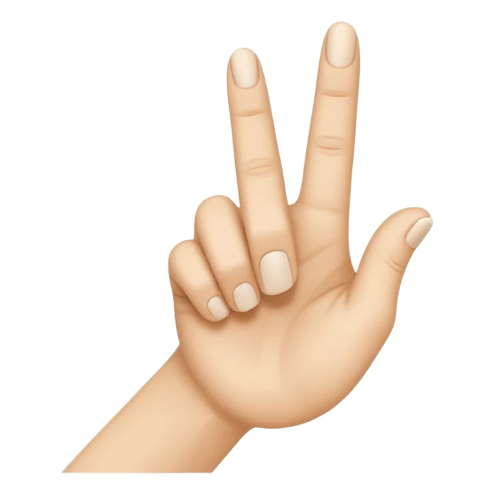 “Emoji-style hand making the letter ‘C’, with the index finger slightly curved. Clean, simple design, smooth shapes, neutral skin tone. White or transparent background, high resolution.” sticker