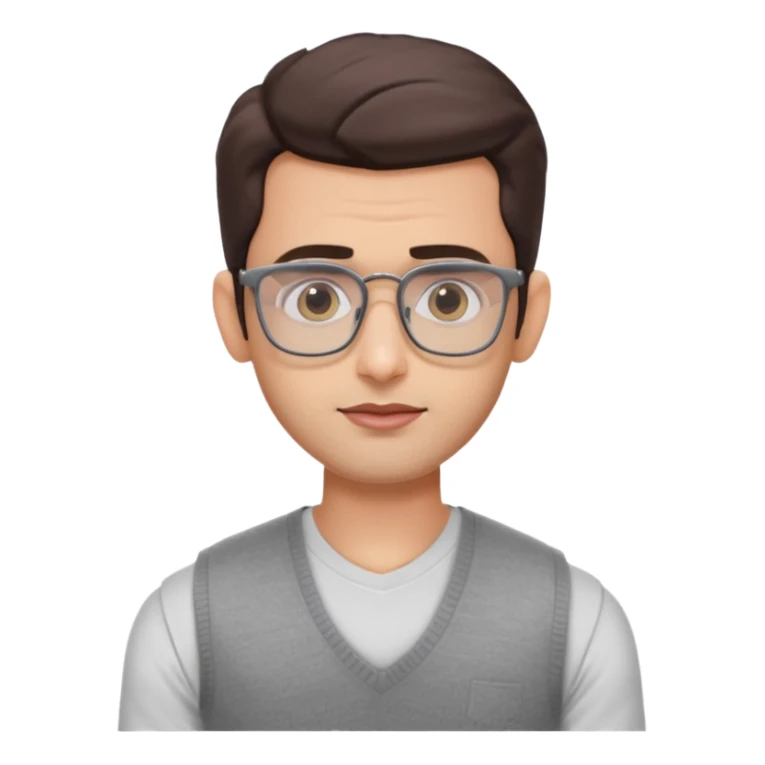 generate a pretty bratz emoji 
Make her look like hrithik roshan wearing white tee with a grey v neck sleeveless weater vest over it. wearing rectangle spectacles

he should look exactly  like hrithik roshan. looking autistic sticker