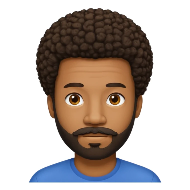 black man with beard, mustache, and short afro sticker