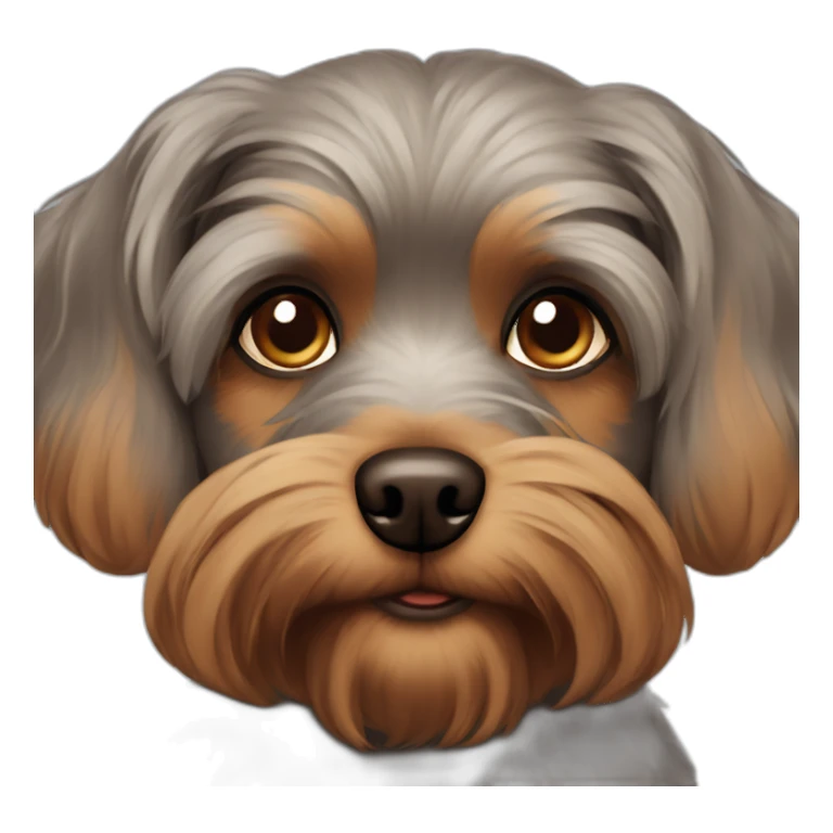 Grey brown dog yorkshire brown eyes sticker