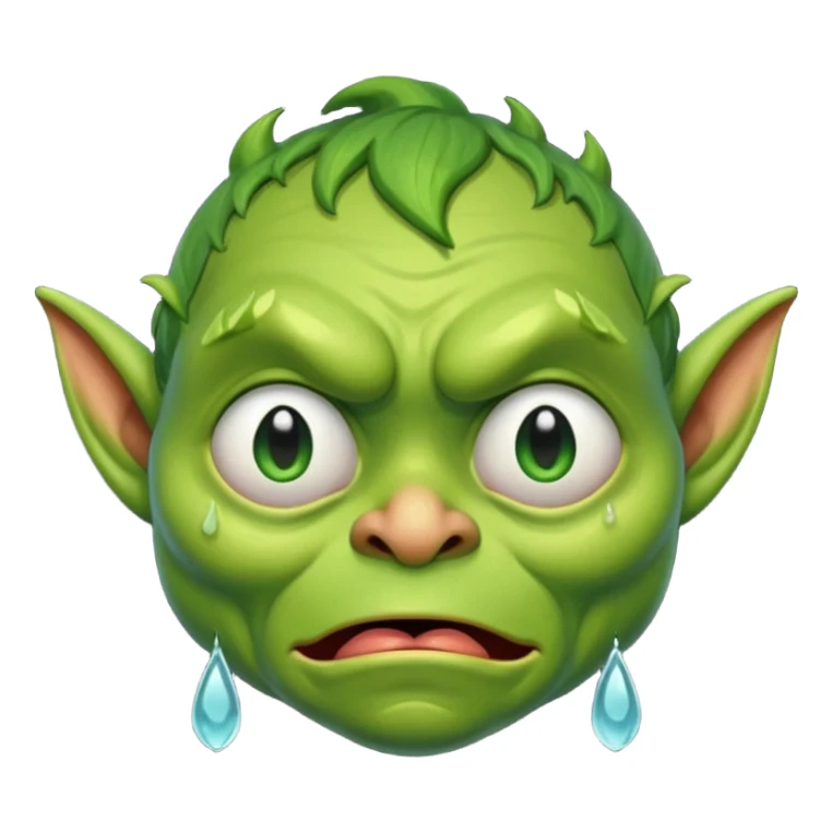 Goblin is crying with very big tears in his eyes  sticker
