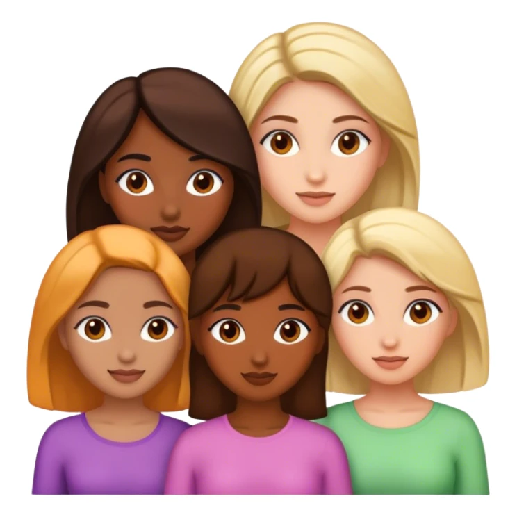 Three female friends, two are Latin one is black and one is white  sticker