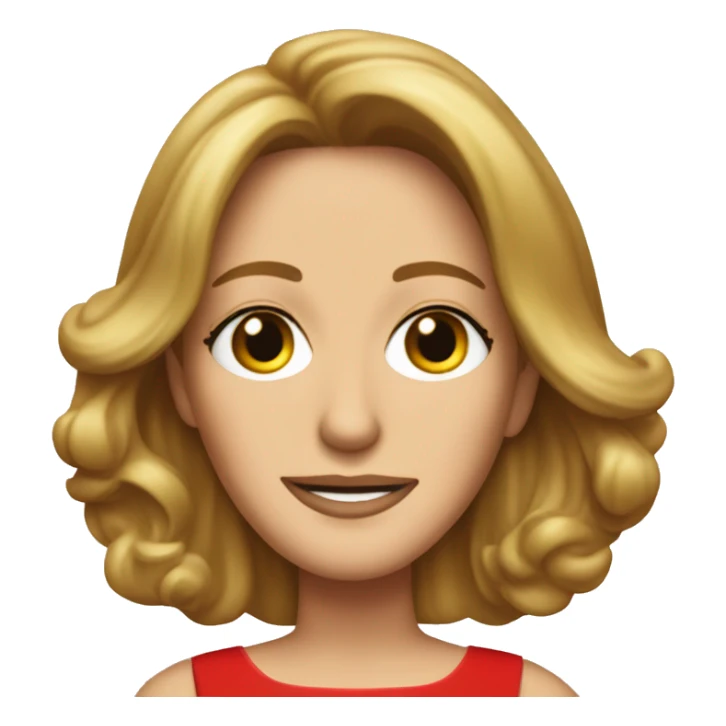 Felicity Huffman in red dress sticker