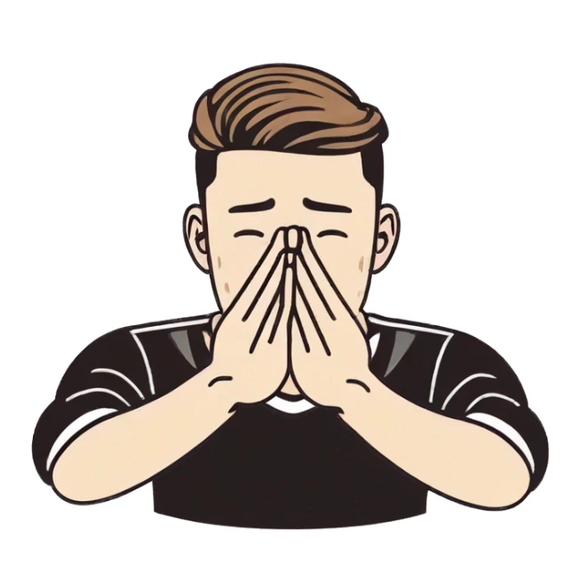 Footballer doing hand sign of crying both hands should be symittrical  sticker