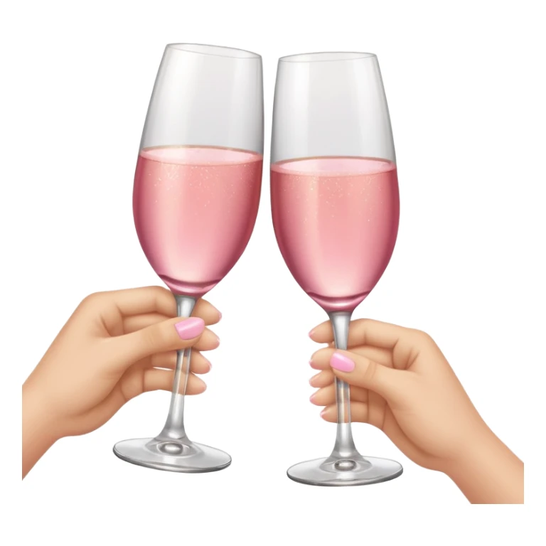 champagne glasses with pink champagne giving cheers with two hands sticker