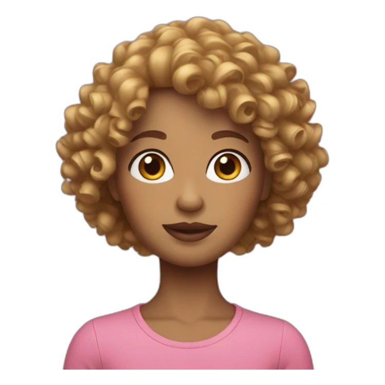 memoji curly hair sticker