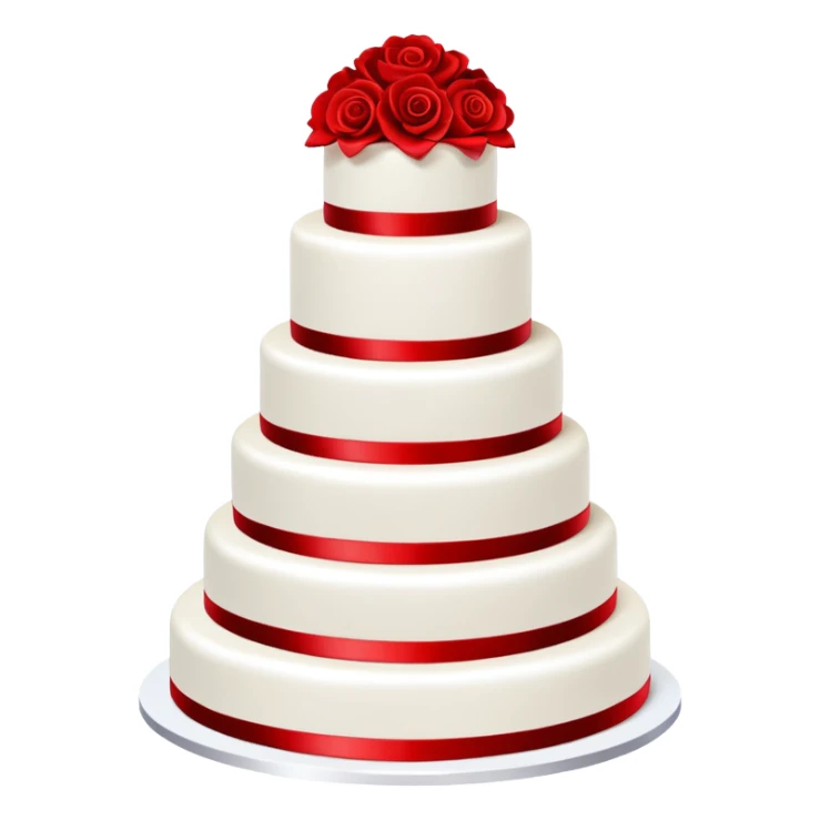 Bright red wedding cake, three tiers, completely red with no white or other colors sticker