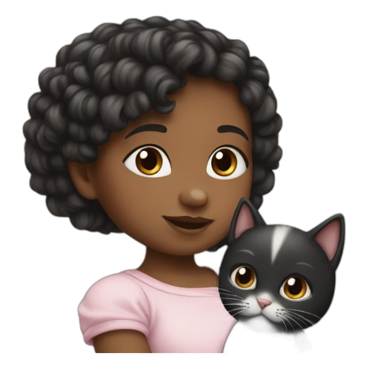 Baby girl with 2 cats 1black 1 white  sticker