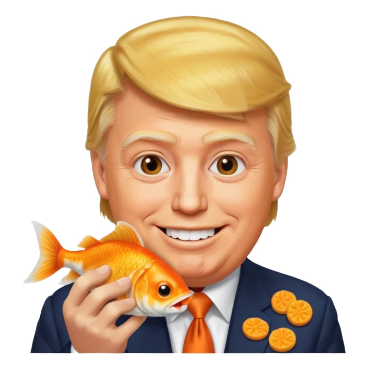 trump eating goldfish sticker