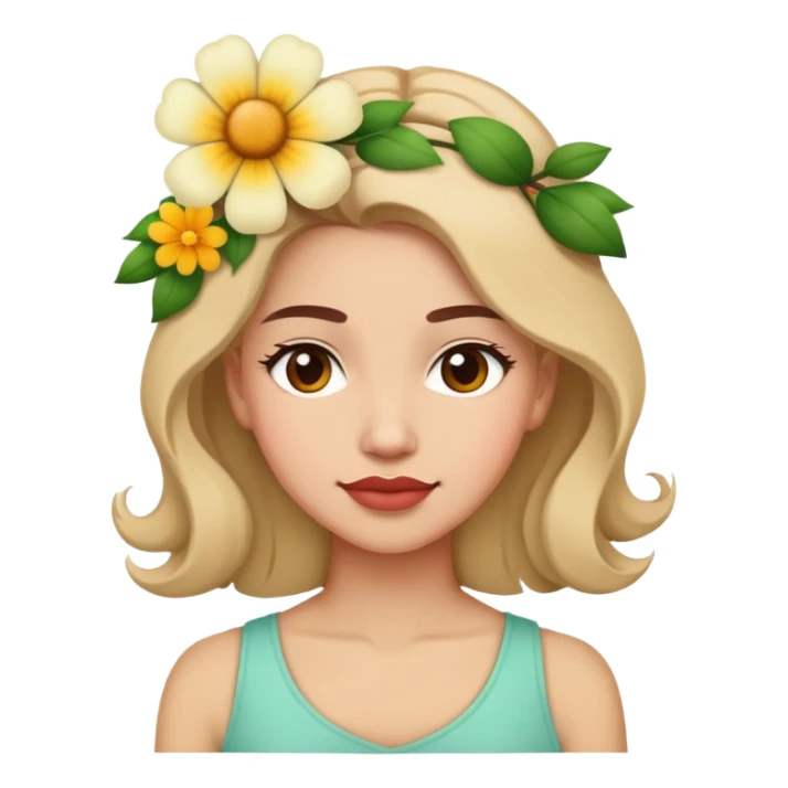 flower in women's hair sticker