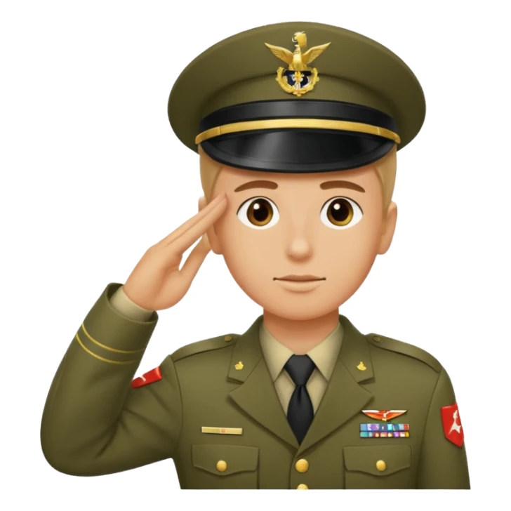 Soldat in uniform der salotiert und den Buchstaben S.A.S sticker