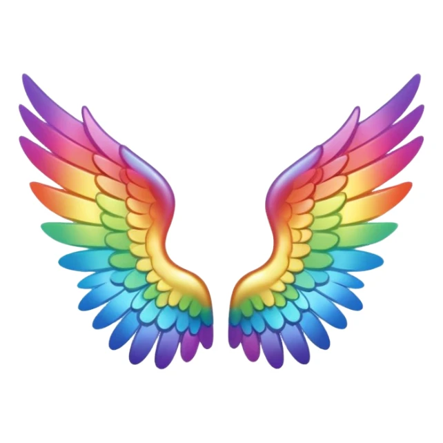 tiny small rainbow angel wings. cute tiny left and right rainbow angel wings. Only wings. sticker