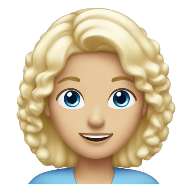 blue eyed blonde lady waving sticker