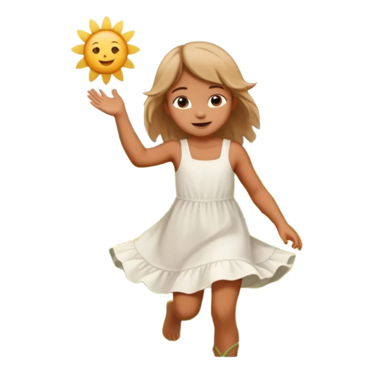 Little girl frolicking in a field sticker