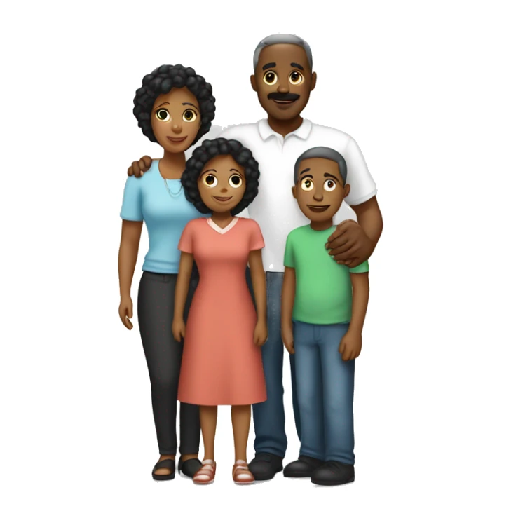 a loving black family with black dad and white mom sticker