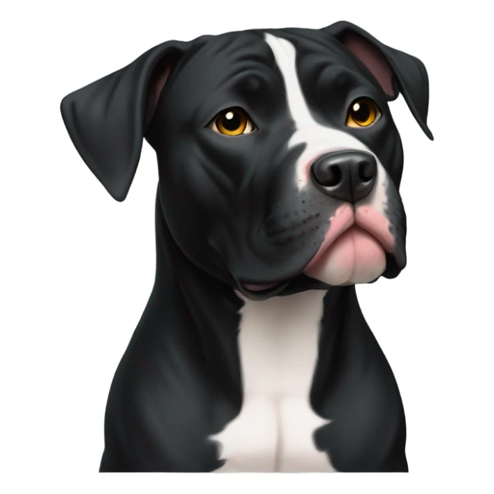 My dog Sheba black Pitbull with white on chest sticker