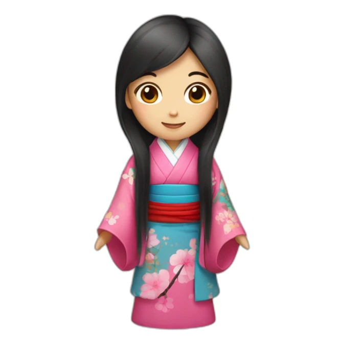 chinese girl with kimono long hair sticker