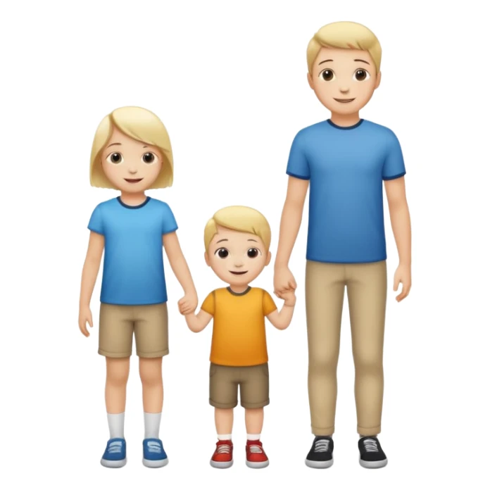 small child standing next to a tall child of same sex sticker