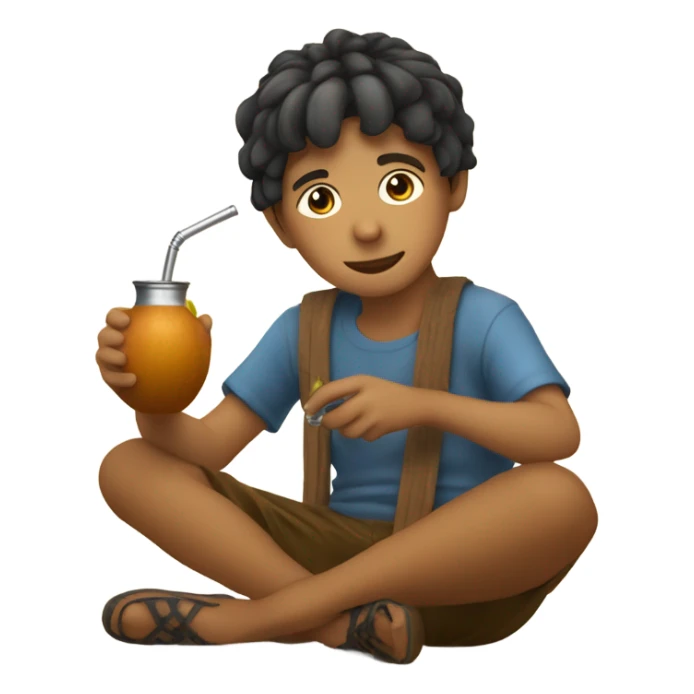 A boy of Argentina drinking mate sticker