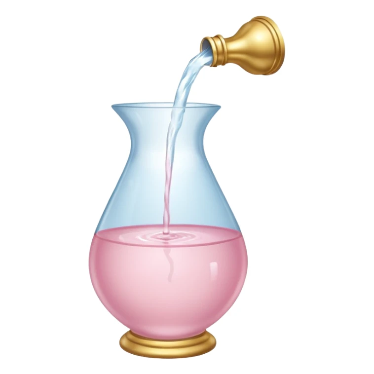 Light pink and gold vase pouring water sticker