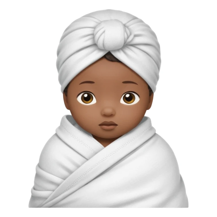 newborn black baby girl in a swaddle sticker