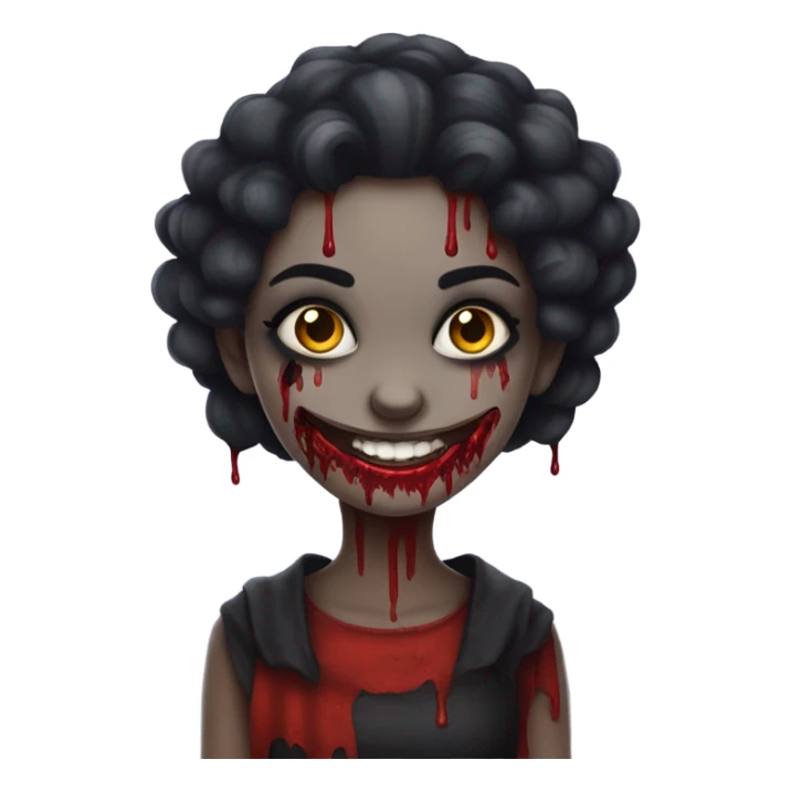 smiling girl in horror theme sticker