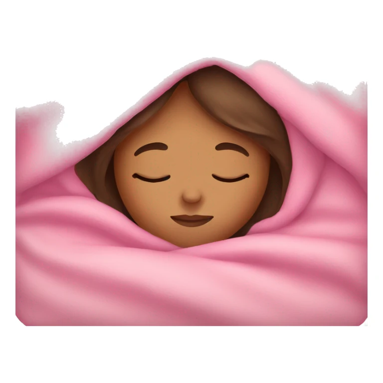 brown hair girl sleeping with pink blanket sticker