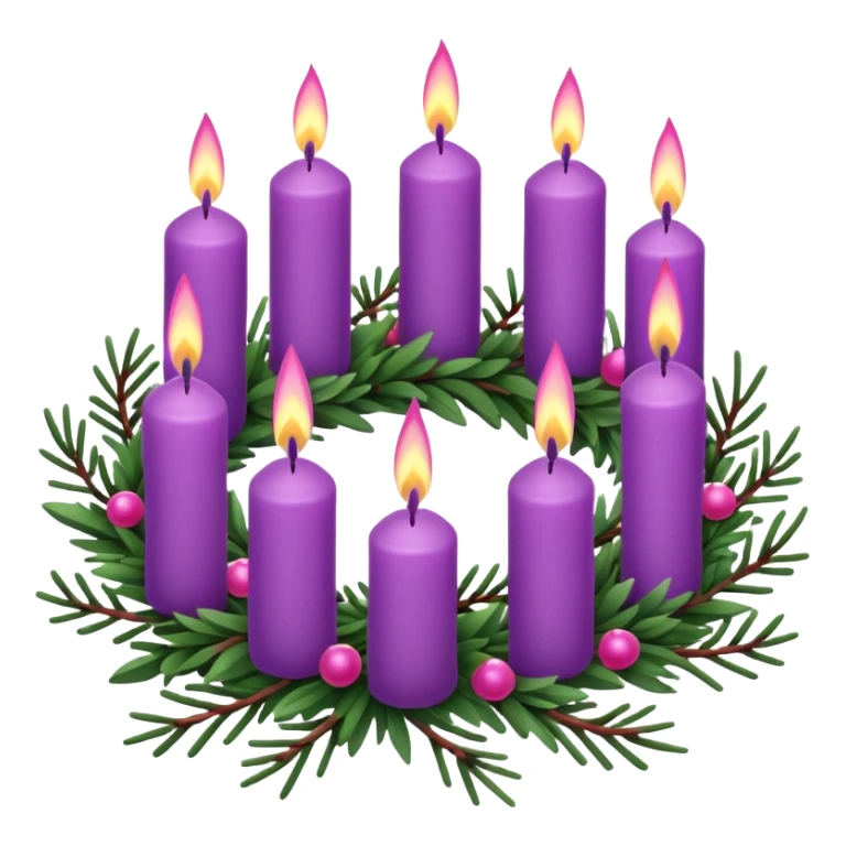 advent wreath with 3 purple candles and one pink candle sticker