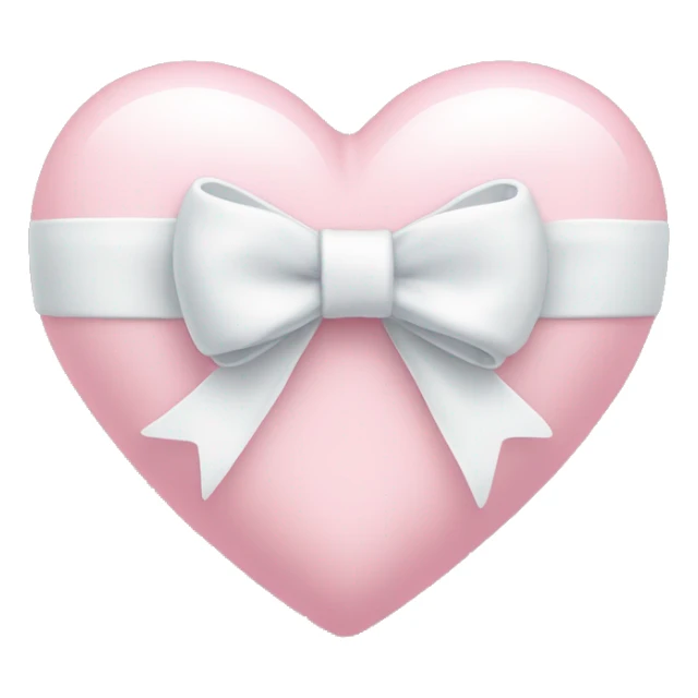 Pastel pink heart with white bow sticker