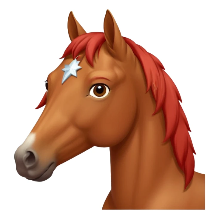 Red dun horse with a small white star between his eyes sticker