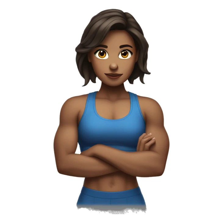 Brunette gym girl with biceps sticker