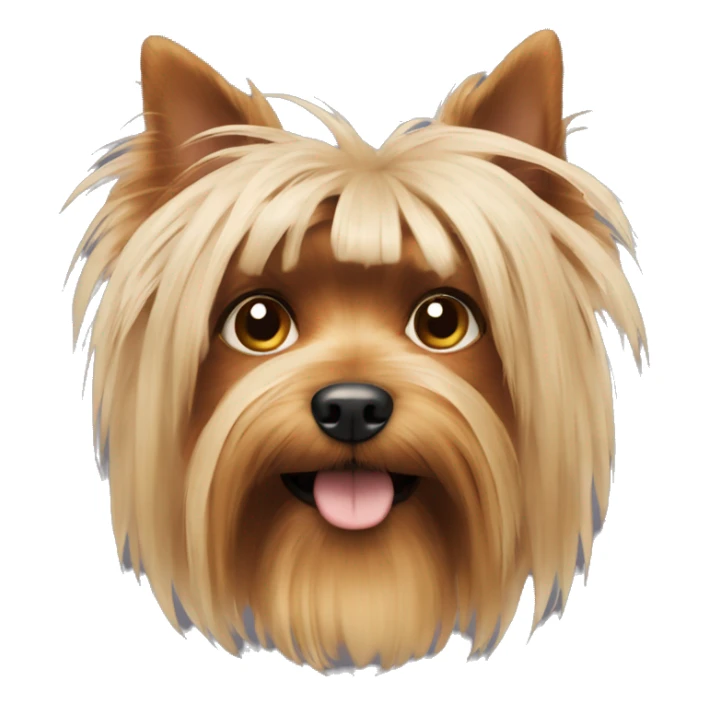 Yokshire dog with hairs on face sticker