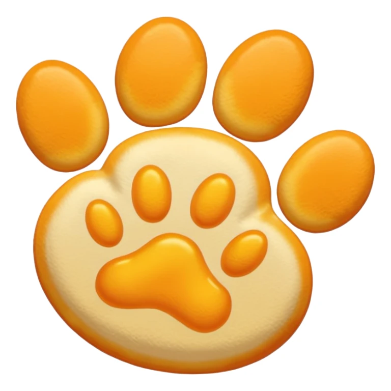 a very light pale pastel yellow-orange pawprint sticker