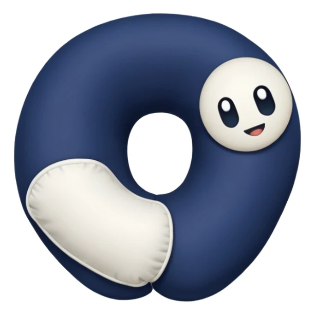 Travel neck pillow in a single dark navy blue color sticker
