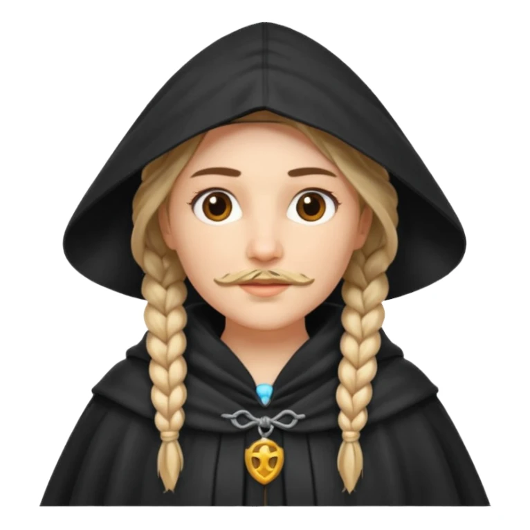 woman with braided hair , beard and cloak sticker