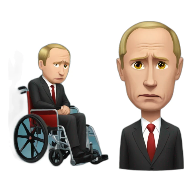 Sad meatcube blood big red wheelchair vladimir putin sticker