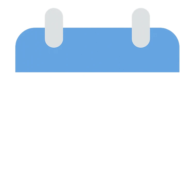 calendar icon, sleek minimal corporate style, blue and gray color scheme sticker