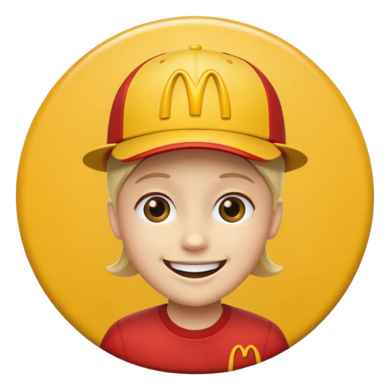 Yellow circle with a McDonald's hat sticker