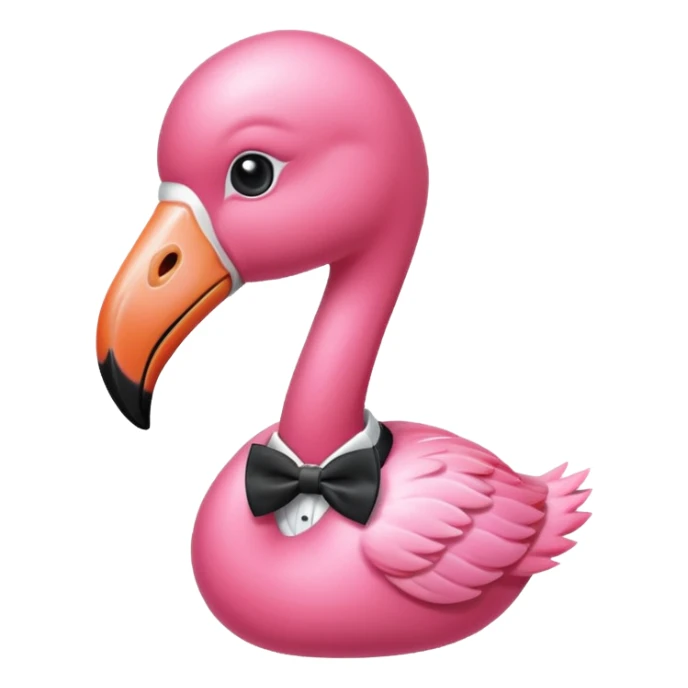Baby pink Flamingo wearing a bow tie  sticker